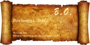 Borhegyi Odó névjegykártya
